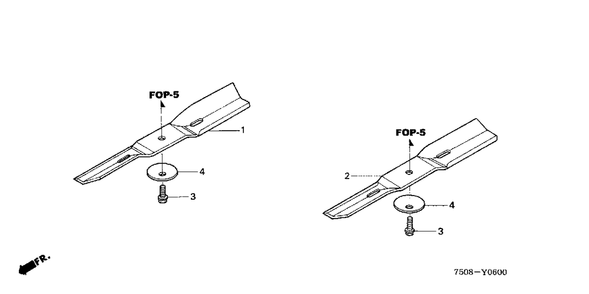 Rotary Blade (Cd3813) Diagram and Parts List for CD3813 (Type  A)(RAG-0000001 - 9999999) Honda Lawn Tractor Accessories