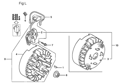 Fig-12 Diagram and Parts List for GC160LA Type QHC Honda Engine
