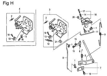 Fig-8 Diagram and Parts List for GCV530 Type DXA Honda Engine
