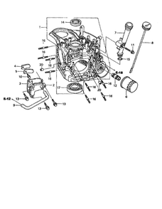 Crankcase Diagram and Parts List for GCV-530-EXA2  Honda Engine