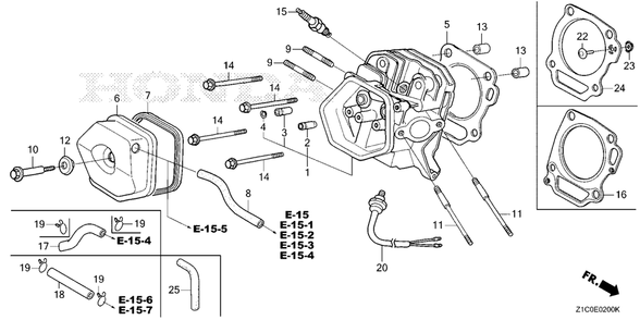 Cylinder Head Diagram and Parts List for GX390UT2 (Type  SCC/B)(GCBCT-1000001 - 3485996) Honda Engine