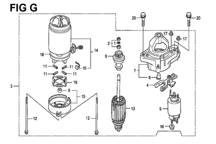 Fig-13 Diagram and Parts List for GXV520U Type QEA3 Honda Engine