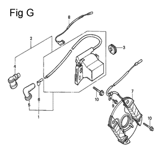 Fig-7 Diagram and Parts List for G100K2 Type ZK2 Honda Engine