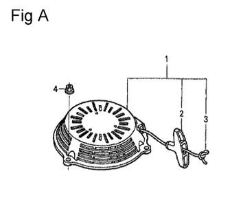 Fig-1 Diagram and Parts List for GCV190A Type BHH Honda Engine