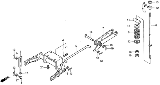 Lift Arm (1) Diagram and Parts List for MM46 (Type  A)(RAB-0000001 - 9999999) Honda Lawn Tractor Accessories