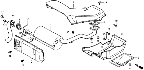 Part Location Diagram of 18325-751-700 Honda Protector, Heat (Lower)