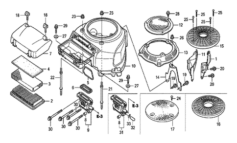 Fig-0 Diagram and Parts List for GXV530R Type QXA5 Honda Engine