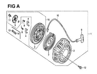 Fig-14 Diagram and Parts List for GX160H1 Type VPM6 Honda Engine