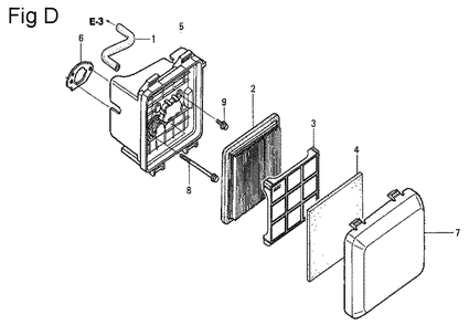 Fig-4 Diagram and Parts List for GSV190A Type A1G7 Honda Engine