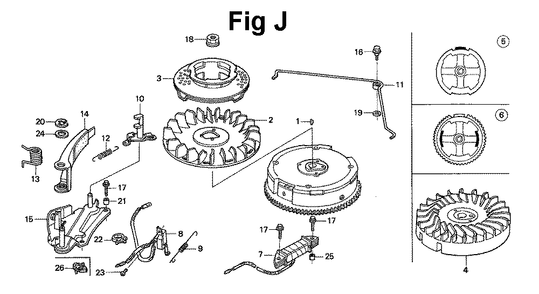 Fig-5 Diagram and Parts List for GXV120 Type A1LA Honda Engine
