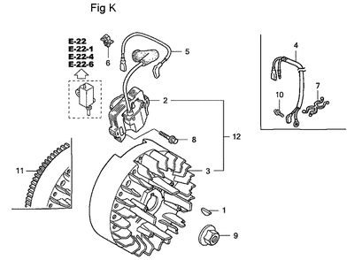 Fig-11 Diagram and Parts List for GC190A Type QHAD Honda Engine
