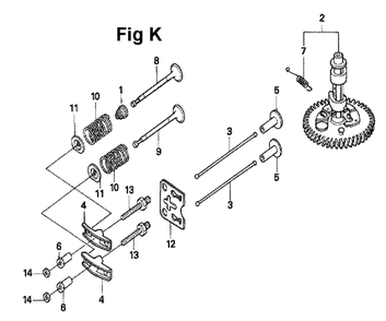 Fig-9 Diagram and Parts List for GXV160A1 Type N1AH Honda Engine