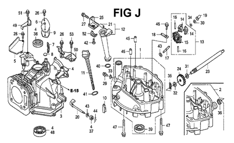Fig-1 Diagram and Parts List for GXV160H2 Type SFNR Honda Engine