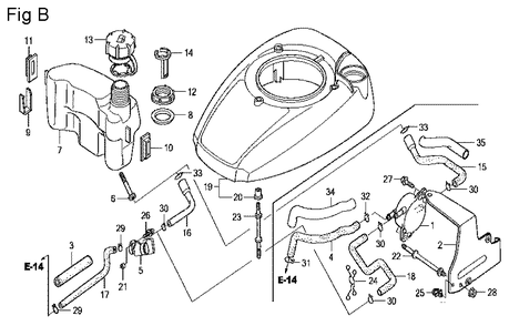 Fig-2 Diagram and Parts List for GCV160LE Type A2A9 Honda Engine