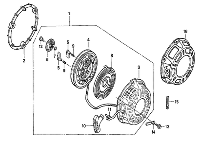 Fig-0 Diagram and Parts List for GX200 Type PX Honda Engine