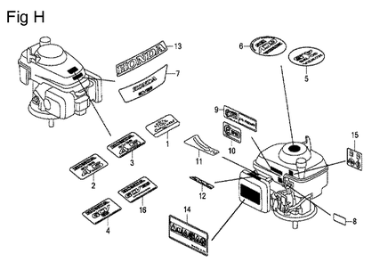 Fig-8 Diagram and Parts List for GCV135 Type N7E2 Honda Engine