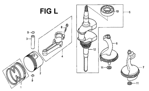 Fig-2 Diagram and Parts List for GXV340 Type DN Honda Engine