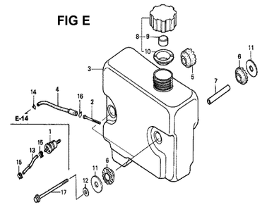 Fig-12 Diagram and Parts List for GXV340K2 Type DA Honda Engine