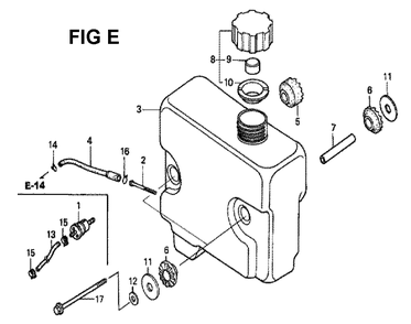Fig-6 Diagram and Parts List for GXV340K2 Type DA Honda Engine