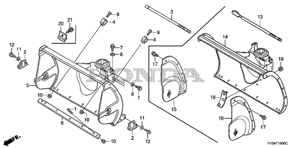 Part Location Diagram of 76719-V15-000 Honda Guide, Rolling