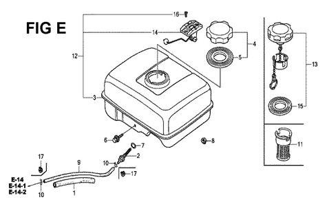 Fig-13 Diagram and Parts List for GX160H1 Type QX3 Honda Engine