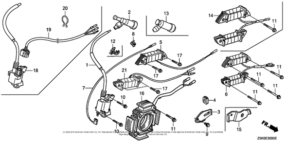 Ignition Coil (1) Diagram and Parts List for GX270UT2 (typeSMRB)(GCBGT-1000001) Honda Engine
