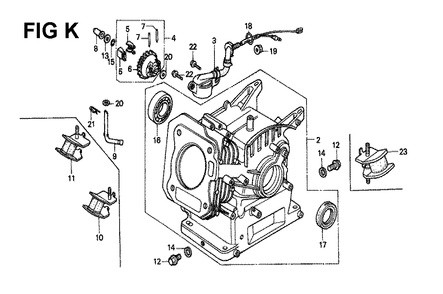 Fig-11 Diagram and Parts List for GX120K1 Type SJ Honda Engine