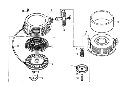 Fig-0 Diagram and Parts List for GXV340 Type DN Honda Engine