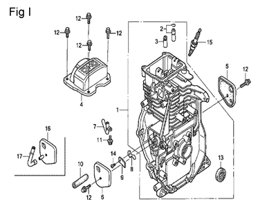 Fig-9 Diagram and Parts List for GX100U Type KRB Honda Engine
