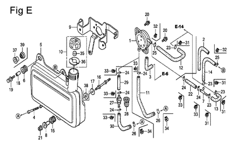 Fig-5 Diagram and Parts List for GC160 Type PHD Honda Engine