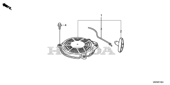Recoil Starter (Hrx217k6) Diagram and Parts List for HRX217K6 (Type  HYA)(MAMA-1000001 - 9999999) Honda Lawn Mower