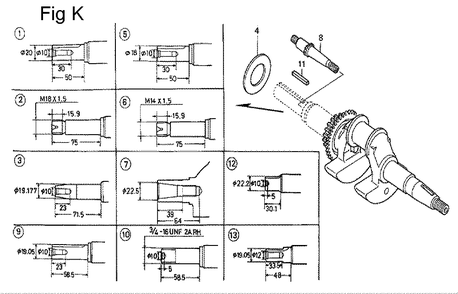 Fig-11 Diagram and Parts List for GC135 Type SHE5 Honda Engine