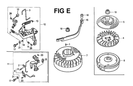 Fig-4 Diagram and Parts List for GXV140 Type N2 Honda Engine