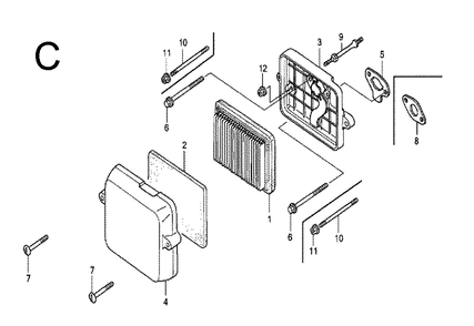 Fig-3 Diagram and Parts List for GX100 Type VA2 Honda Engine