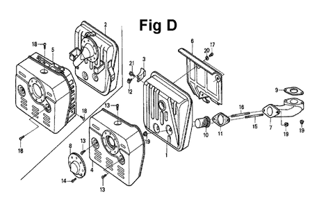 Fig-7 Diagram and Parts List for GXV340 Type DN Honda Engine