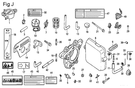 Fig-10 Diagram and Parts List for GX100U Type KRB Honda Engine