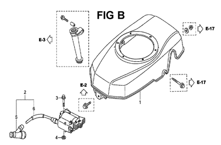 Fig-10 Diagram and Parts List for GXV160H2 Type N1F5 Honda Engine