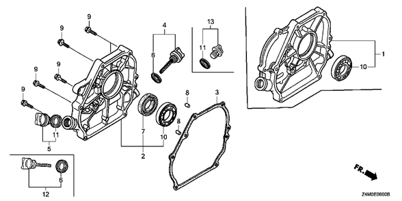 Part Location Diagram of 11300-Z4M-630 Honda Cover Assembly., Crankcase