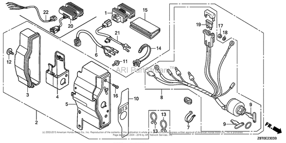 Control Box (4) Diagram and Parts List for GX340UT2 (typeVA2)(GCBET-1000001) Honda Engine