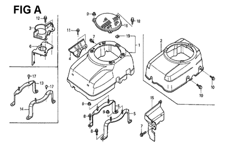 Fig-9 Diagram and Parts List for GXV340K2 Type DA Honda Engine