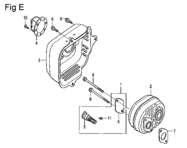Fig-5 Diagram and Parts List for GCV160LA Type E1A2 Honda Engine