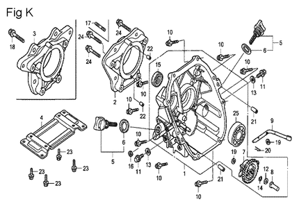 Fig-11 Diagram and Parts List for GX100U Type KRB Honda Engine