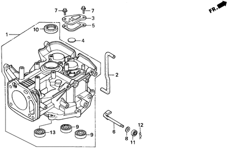 Part Location Diagram of 12000-ZE9-600 Honda Cylinder Assembly