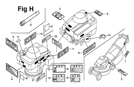 Fig-12 Diagram and Parts List for GXV160K1 Type N52 Honda Engine