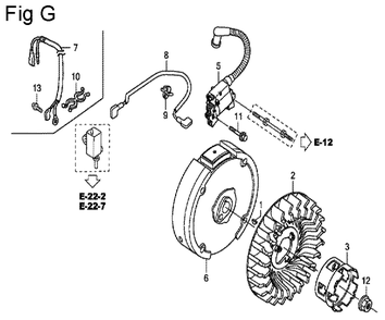 Fig-7 Diagram and Parts List for GC160A Type VXR Honda Engine