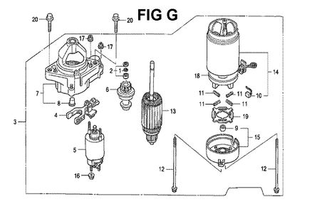 Fig-10 Diagram and Parts List for GXV530 Type UXE3A Honda Engine