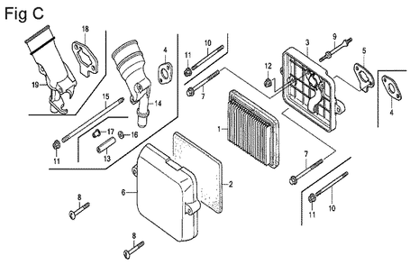 Fig-3 Diagram and Parts List for GX100U Type SE Honda Engine