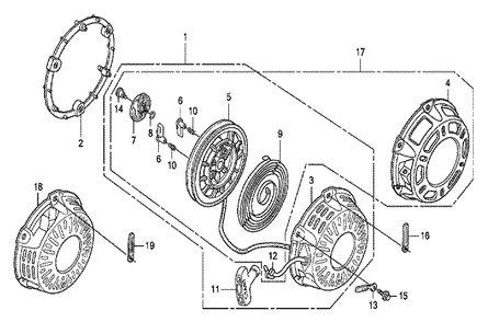 Fig-0 Diagram and Parts List for GX200 Type VX Honda Engine