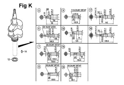 Fig-7 Diagram and Parts List for GXV160UH2 Type T1AT Honda Engine