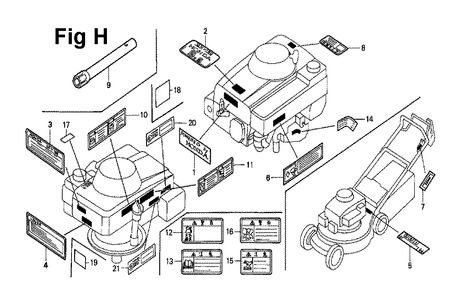 Fig-12 Diagram and Parts List for GXV160K1 Type A1 Honda Engine
